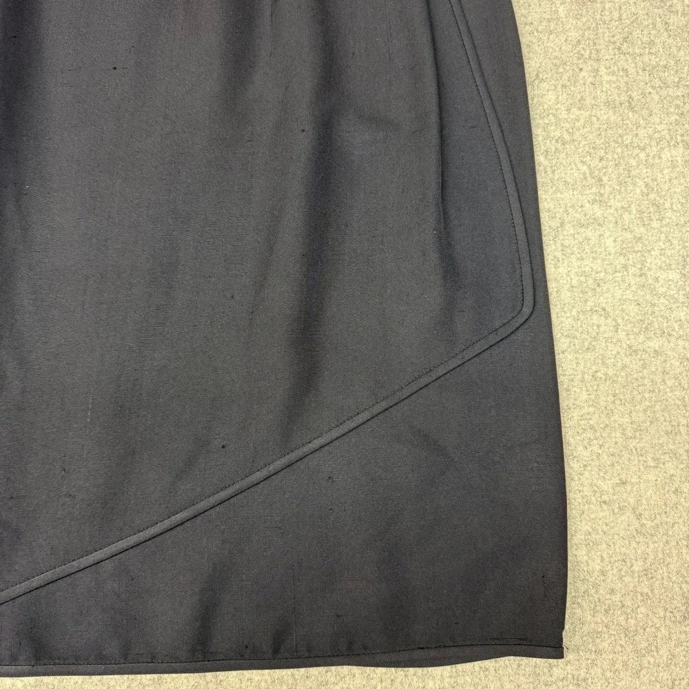 Emanuel Ungaro Parallele Paris Silk Wrap Skirt IT 44 US 8 Navy Blue Vintage Ital